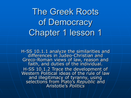 The Greek Roots of Democracy