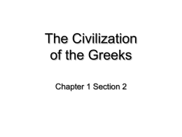 The Civilization of the Greeks