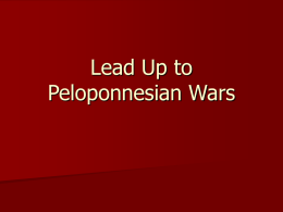Lead Up to peloponnesian wars