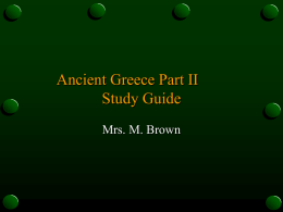 Ancient Greece Part II Study Guide