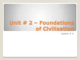 Foundations - Lesson # 4 - Greece