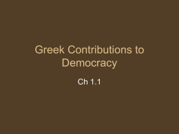 1.1 Greek Democracy