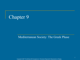 10. Mediterranean Society: The Greek Phase