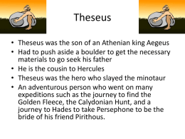 Theseus, Pegasus and Bellerophon