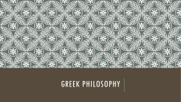 Greek Philosophy