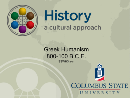Greek Humanism - A Cultural Approach