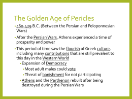 The Golden Age of Pericles, Achievements and Contributions of