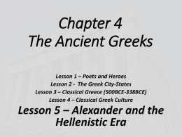 Chapter 4 The Ancient Greeks