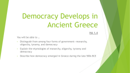 Democracy Develops in Ancient Greece