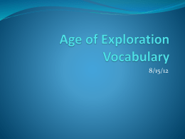 Age of Exploration Vocabulary