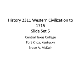 History 2311 Western Civilization to 1715 Slide day 6