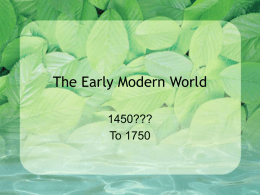 The Early Modern World