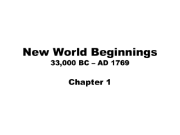 Chapter 1 new world beginnings