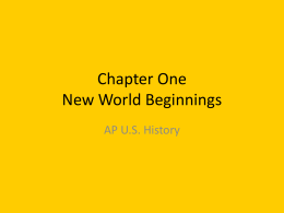 Chapter One New World Beginnings