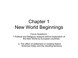 Chapter 1 New World Beginings