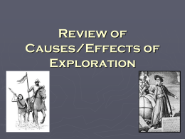Review of Causes/Effects of Exploration