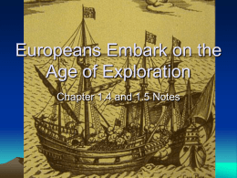 Europeans Embark on the Age of Exploration