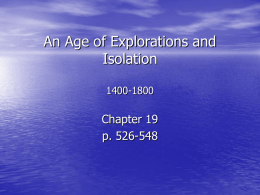 Age of Exploration and Isolation