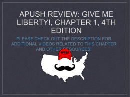 APUSH Review: Give Me Liberty!, Chapter 1, 4th Edition