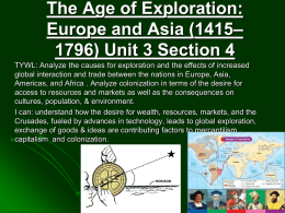 WHPP Unit 3 Section 4 Age of Exploration Europe and Asia