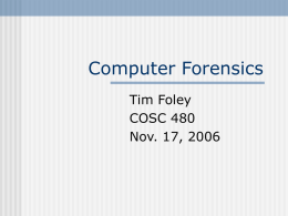 Computer Forensics - Indiana University of Pennsylvania