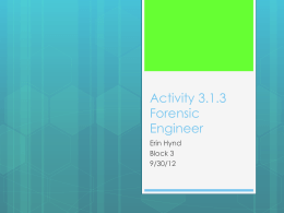 Activity 3.1.3 Forensic Engineer