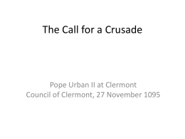 Pope Urban II The First Crusade