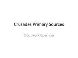 Crusades Primary Sources