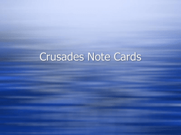 Crusades Notecards - herrmannworldhistory