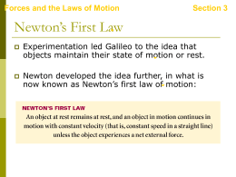 Forces and the Laws of Motion Section 3