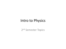 Intro to Physics - Fort Thomas Independent Schools
