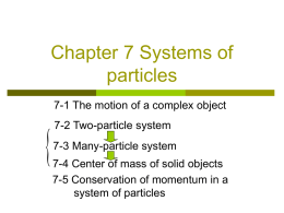 Chapter 7 Systems of particles