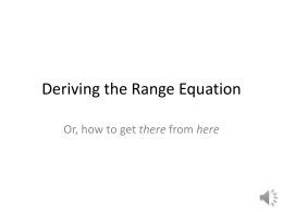 Deriving the Range Equation