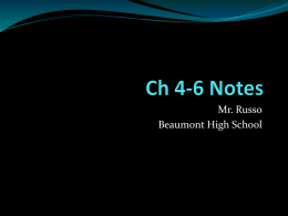 Chapter 4 Notes - Beaumont High School