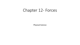Chapter 12- Forces