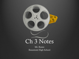 Chapter 3 Notes - Beaumont High School