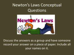 newtons laws conceptual questions