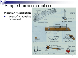 1.9 Simple Harmonic Motion