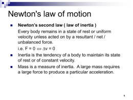 1.5 Newton`s Law of Motion