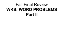 PowerPoint: Physics Word Problem Review Part 2