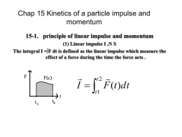 15-1. principle of linear impulse and momentum