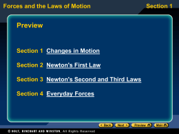 Forces and the Laws of Motion Section 3 What do you think?