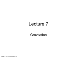 Lecture 7 - Gravitation