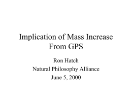 Implication of Mass Increase From GPS