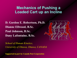 Mechanics of pushing a loaded cart up an incline