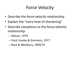 Force Velocity - School of Applied Physiology