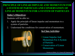 Section 15.2 - 15.3 Lecture Notes (Conversation of Momentum)