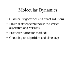 Molecular Dynamics - University of Calgary