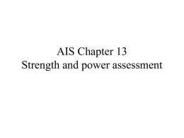 AIS Chapter 13 Strength and power assessment