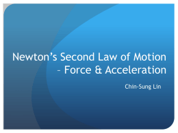 Newton’s Second Law of Motion – Force & Acceleration